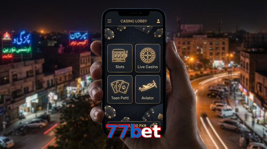 Main screen of 77Bet app page for PK players